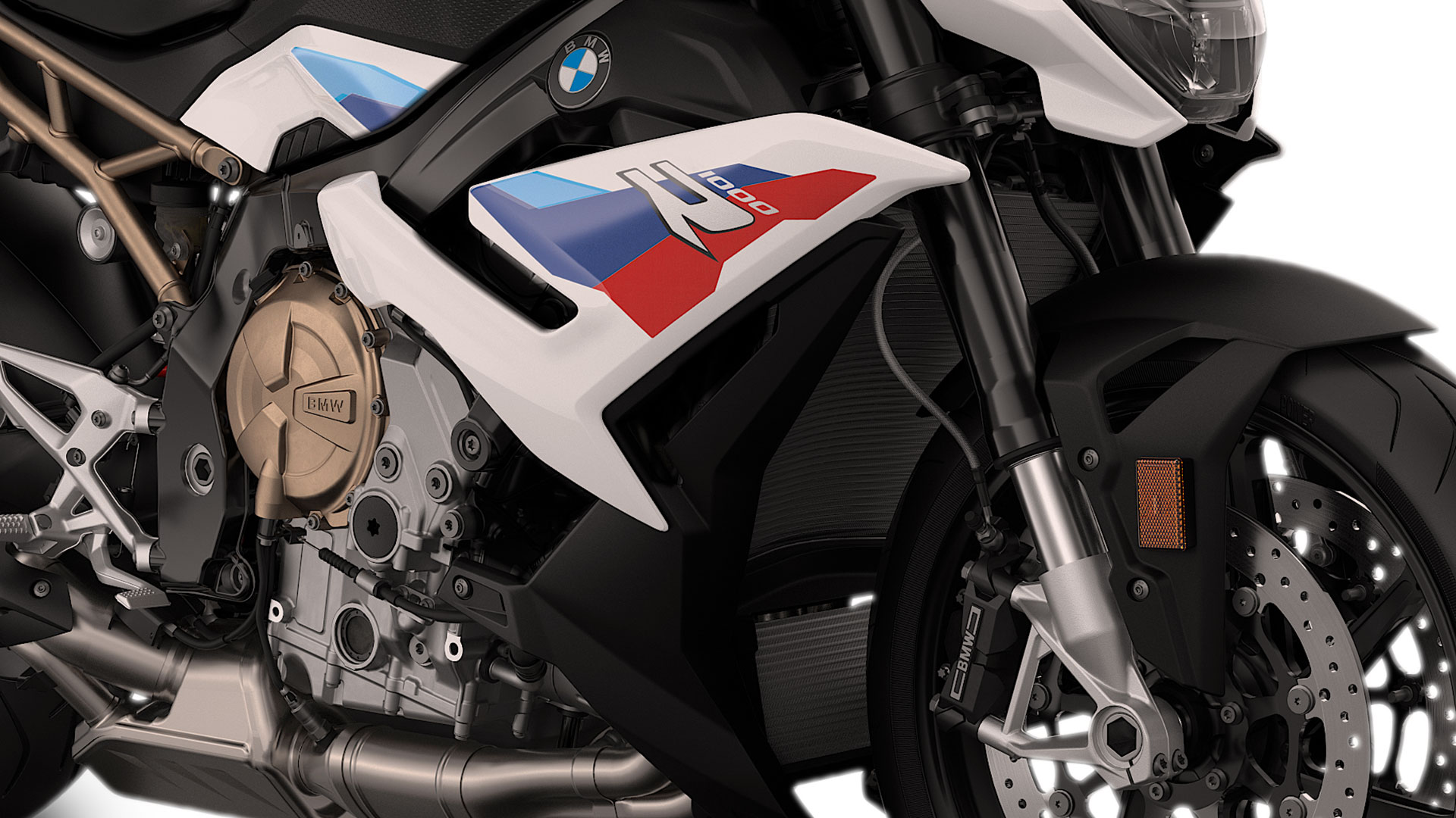We see the M package with the M colours on the S 1000 R.