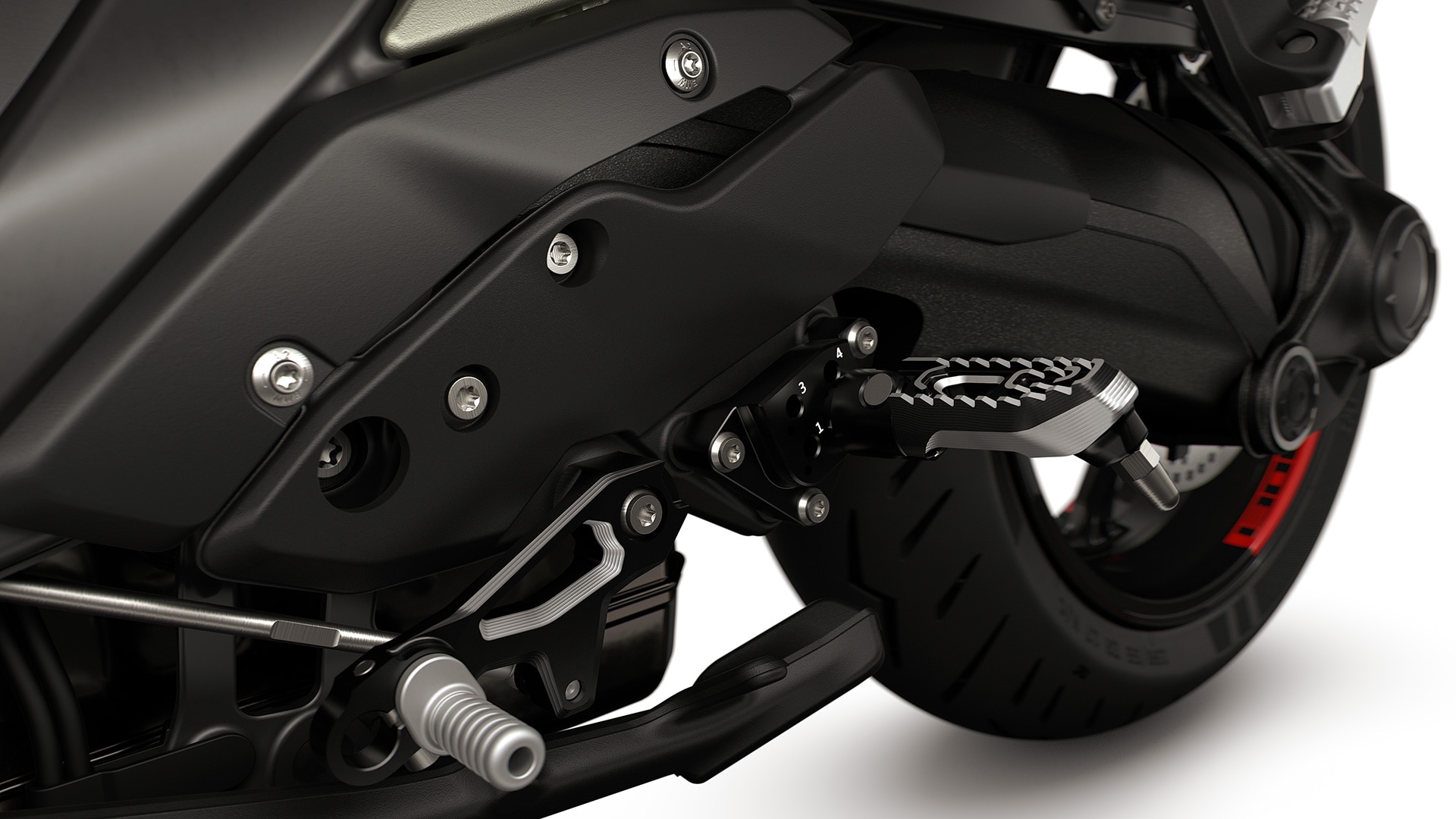 The adjustable footrest system of the R 1300 RS from BMW Motorrad