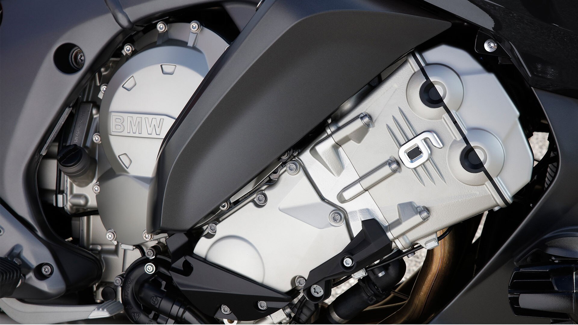 K 1600 GT multi-coloured six-cylinder in-line engine